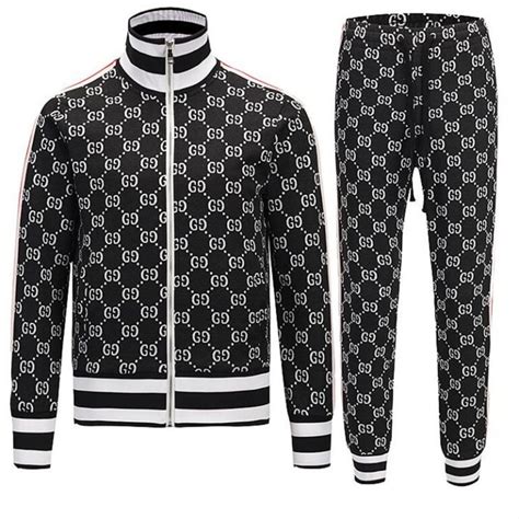 black gucci tracksuit mens|Gucci tracksuit black and red.